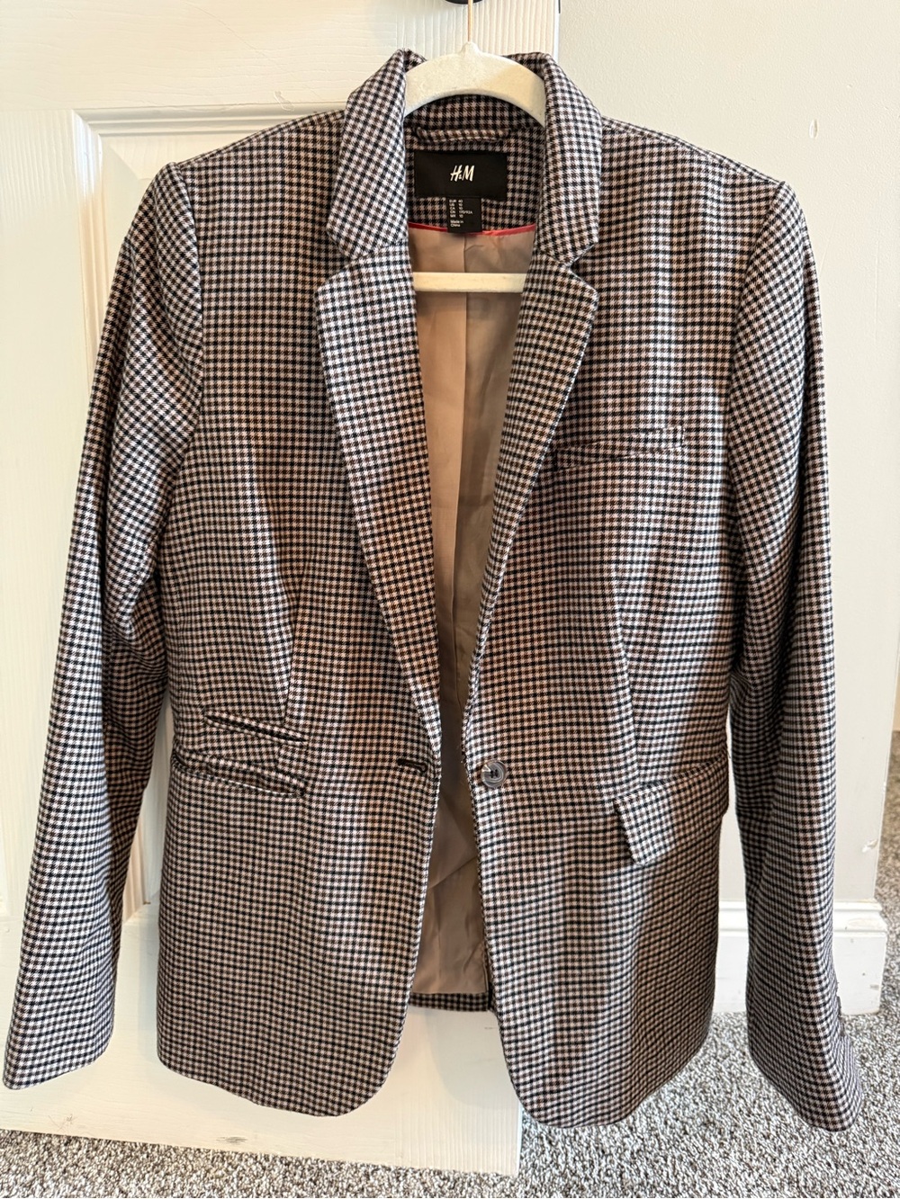 H&M Men's Brown & Black Houndstooth Sport Coat